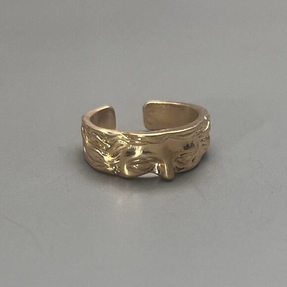 Y2K Vintage Gold Greek Face Ring – Adjustable Size, Unisex, Brand New - Picture 1 of 7